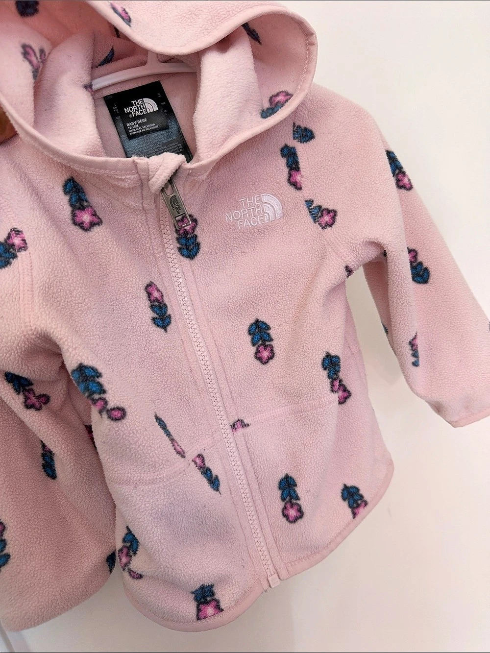 The North Face Baby Glacier Full-Zip Hoodie Floral Pink & Blue Baby 12-18M
